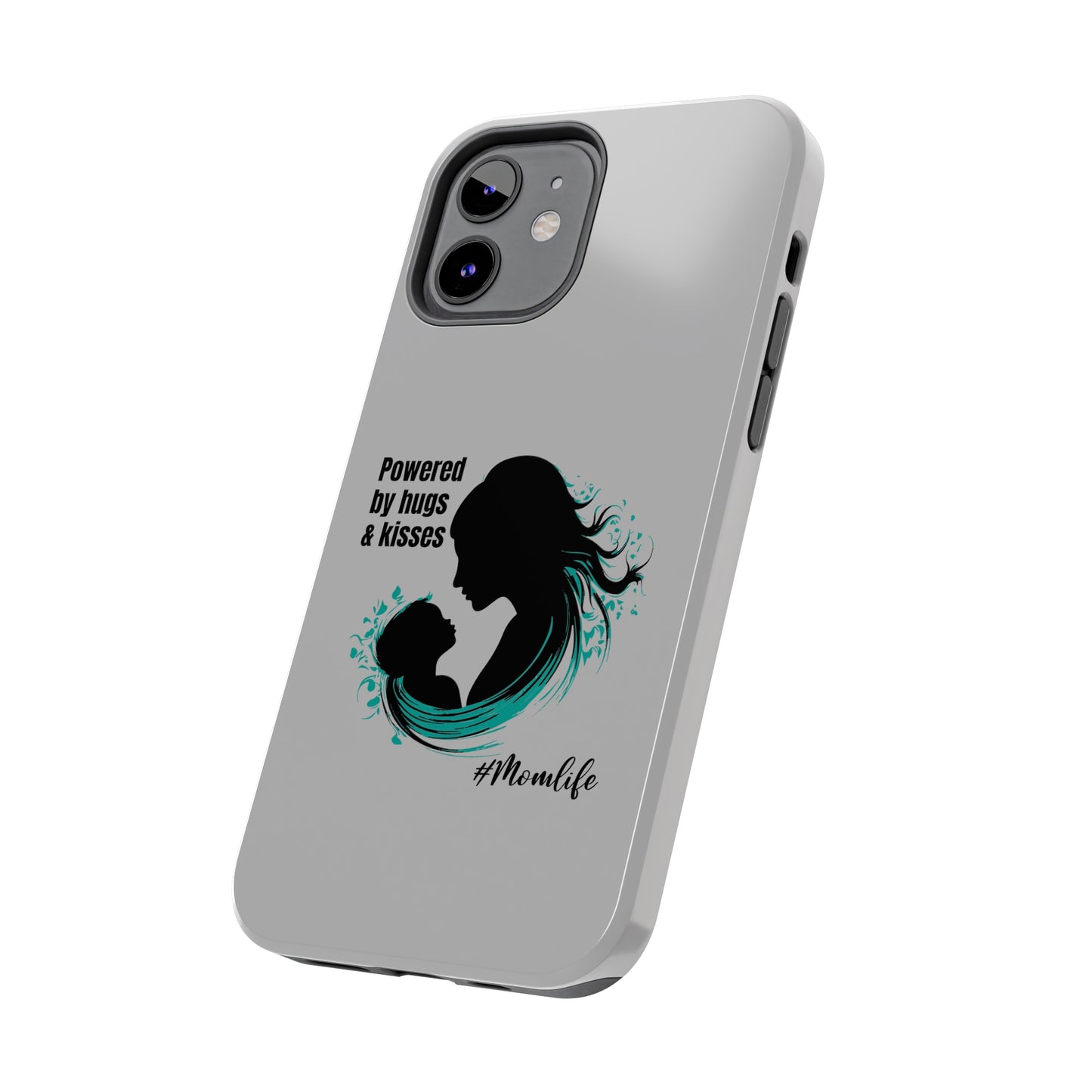 Powered By Hugs & Kisses Tough iPhone Cases | Great gift for Mom | #MomLife
