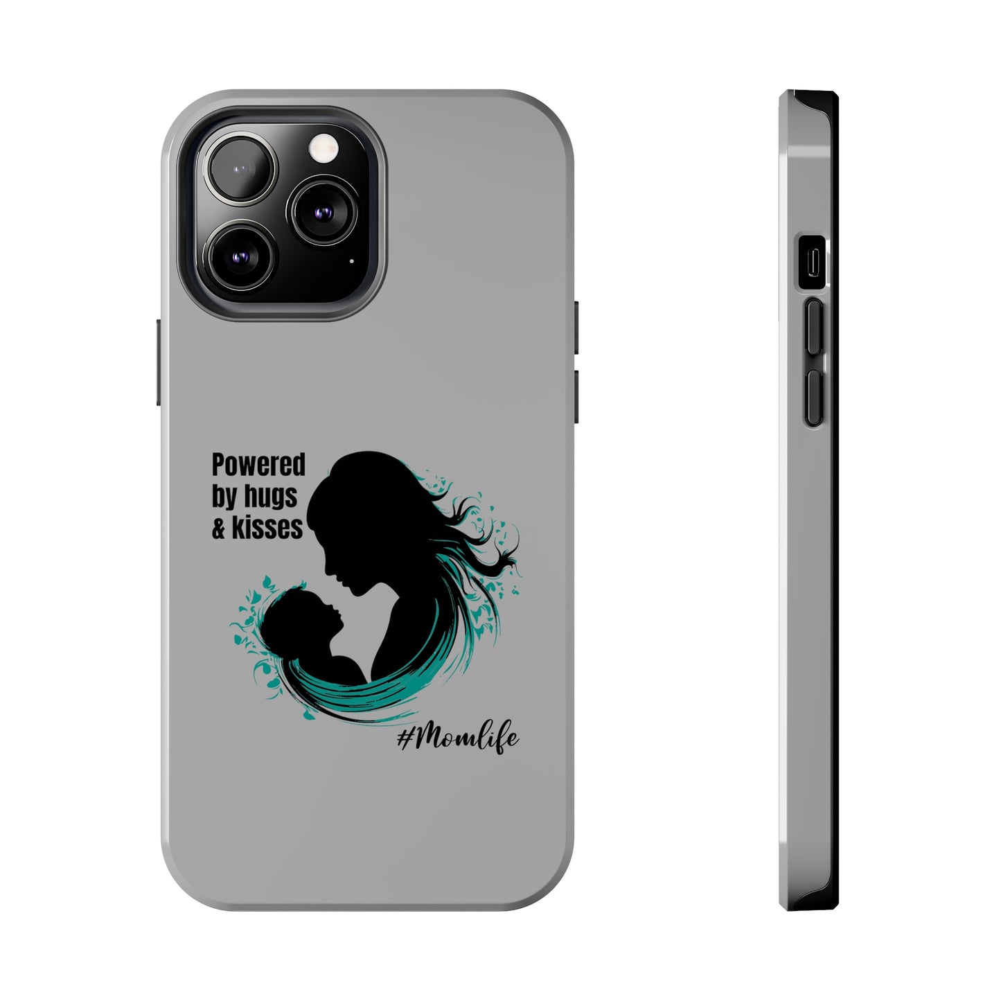 Powered By Hugs & Kisses Tough iPhone Cases | Great gift for Mom | #MomLife