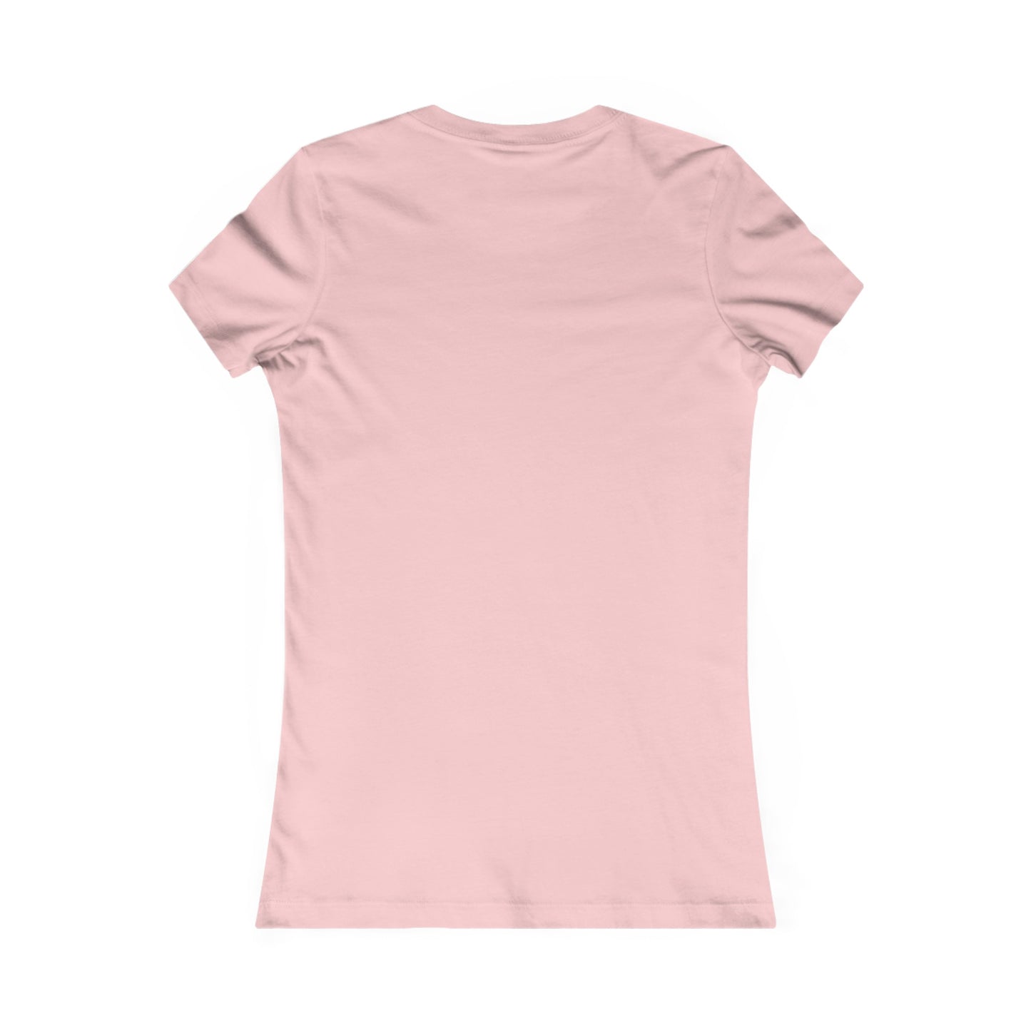 Back view of a bella+canvas 3001 pink tee