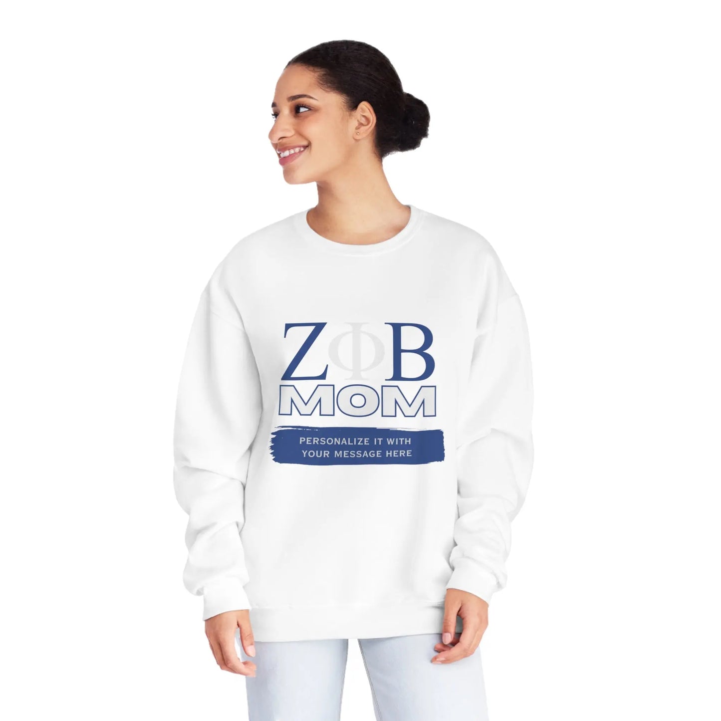 Personalizable Zeta Phi Beta Mom NuBlend® Crewneck Sweatshirt | Z Phi B Sorority | Gifts for Mom Printify