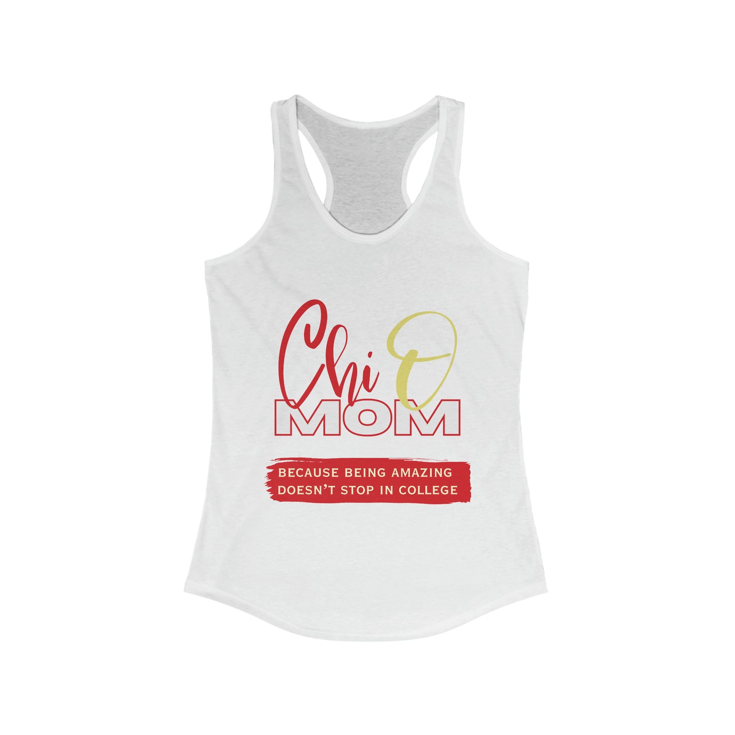 Chi Omega Mom Ideal Racerback Tank for Workout Warrior Mothers | Gifts For Moms