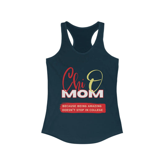 Chi Omega Mom Ideal Racerback Tank for Workout Warrior Mothers | Gifts For Moms Printify