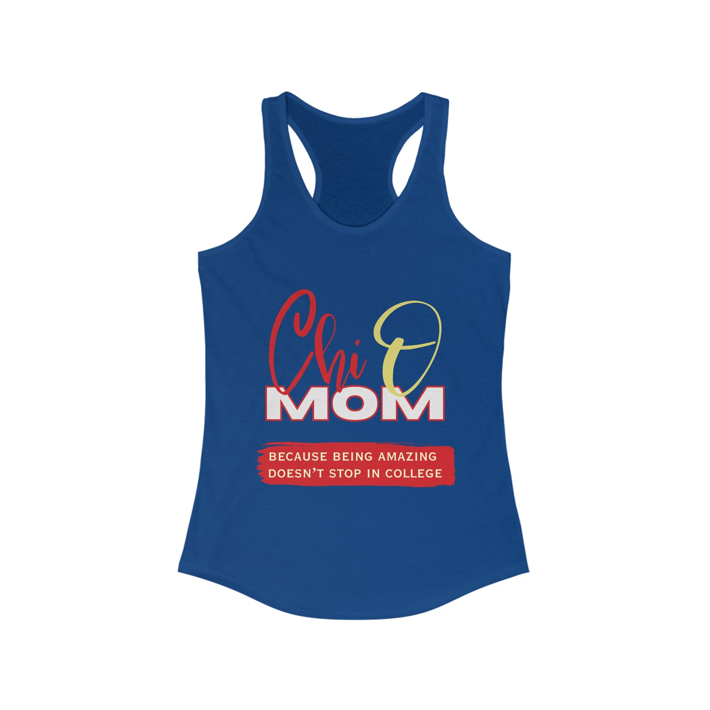 Chi Omega Mom Ideal Racerback Tank for Workout Warrior Mothers | Gifts For Moms