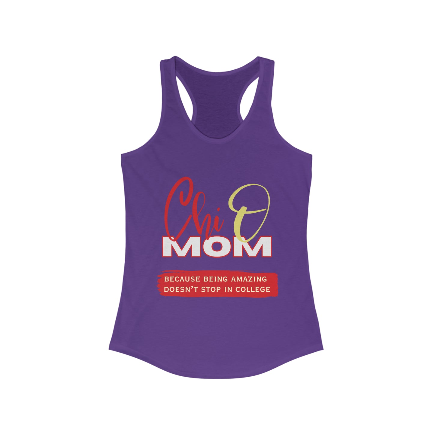 Chi Omega Mom Ideal Racerback Tank for Workout Warrior Mothers | Gifts For Moms