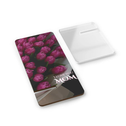 Phone Stand — "I Love You Mom" Floral Mobile Display Stand Printify