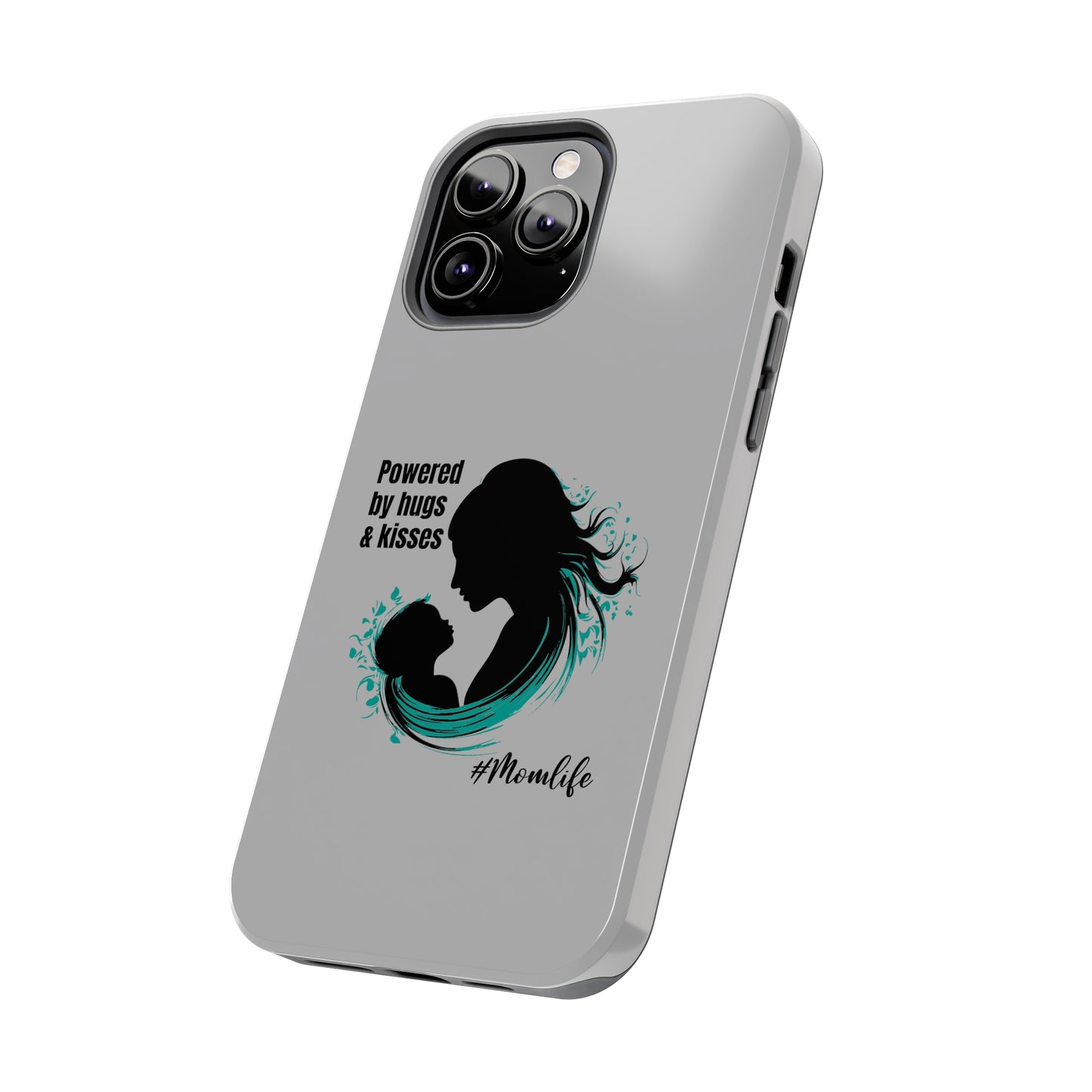 Powered By Hugs & Kisses Tough iPhone Cases | Great gift for Mom | #MomLife