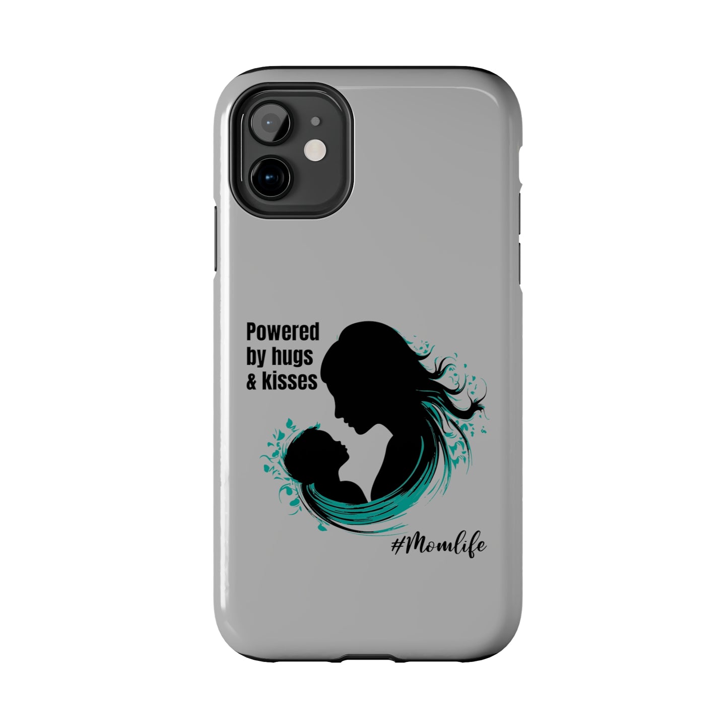 Powered By Hugs & Kisses Tough iPhone Cases | Great gift for Mom | #MomLife