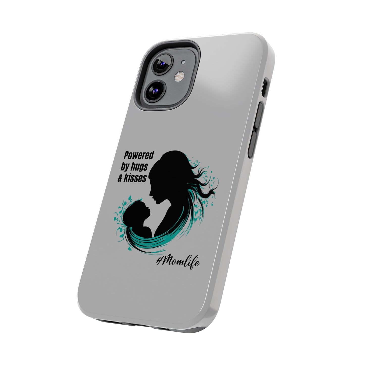 Powered By Hugs & Kisses Tough iPhone Cases | Great gift for Mom | #MomLife