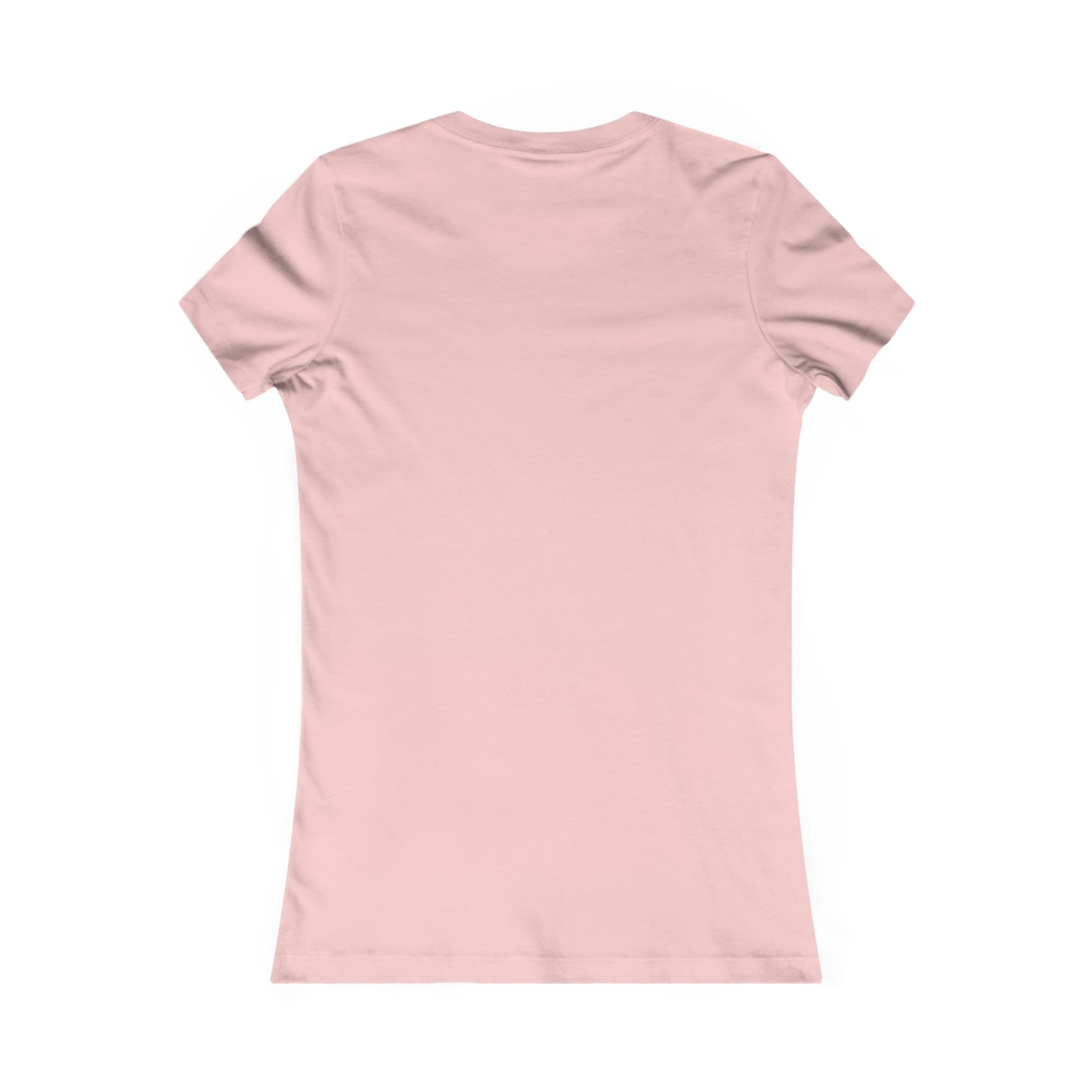 Back view of a bella+canvas 3001 pink tee