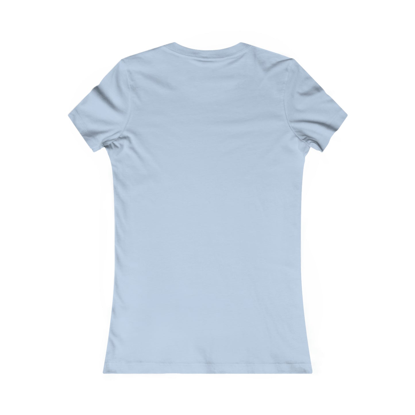 Back view of a bella+canvas 3001 baby blue tee