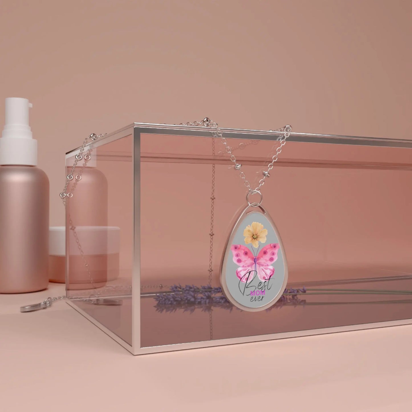Best Mom Ever Tear Drop Necklace | Gifts for Mom | Oval Necklace Printify