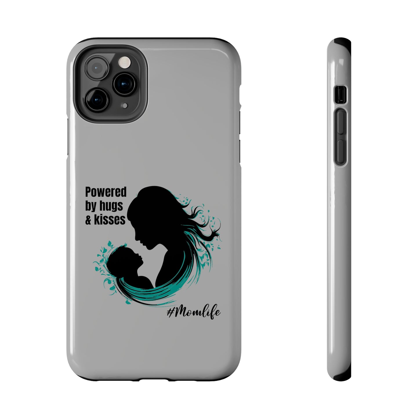 Powered By Hugs & Kisses Tough iPhone Cases | Great gift for Mom | #MomLife