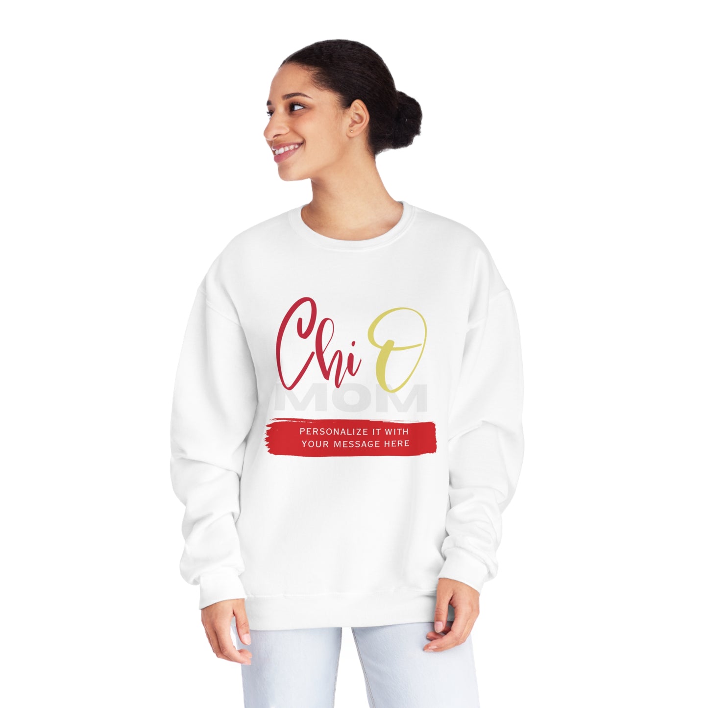 Personalizable Chi O Mom NuBlend® Crewneck Sweatshirt | Chi Omega Sorority Shirt | Write Your Own Message