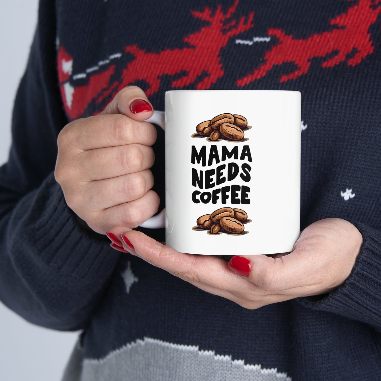 Mama Needs Coffee Ceramic Mug, 11oz | Gifts for Mom | Great birthday present