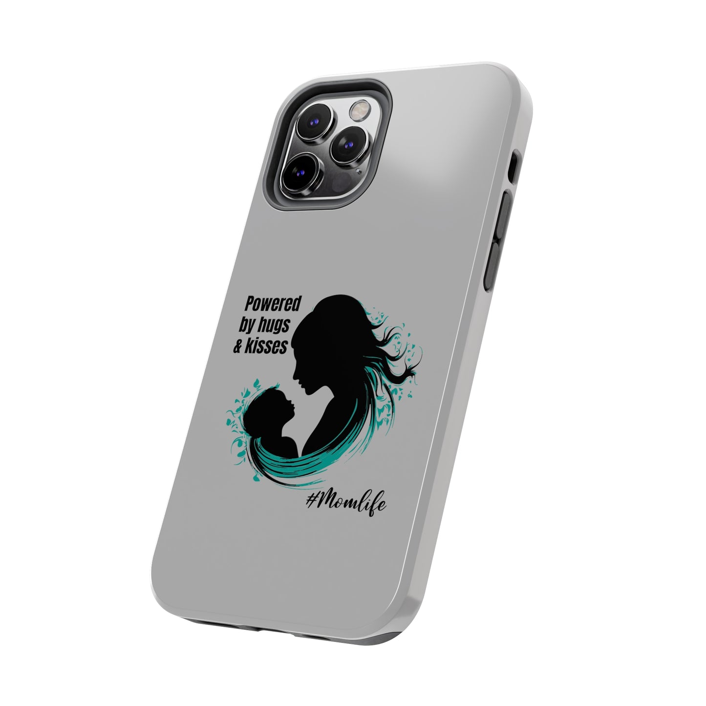 Powered By Hugs & Kisses Tough iPhone Cases | Great gift for Mom | #MomLife