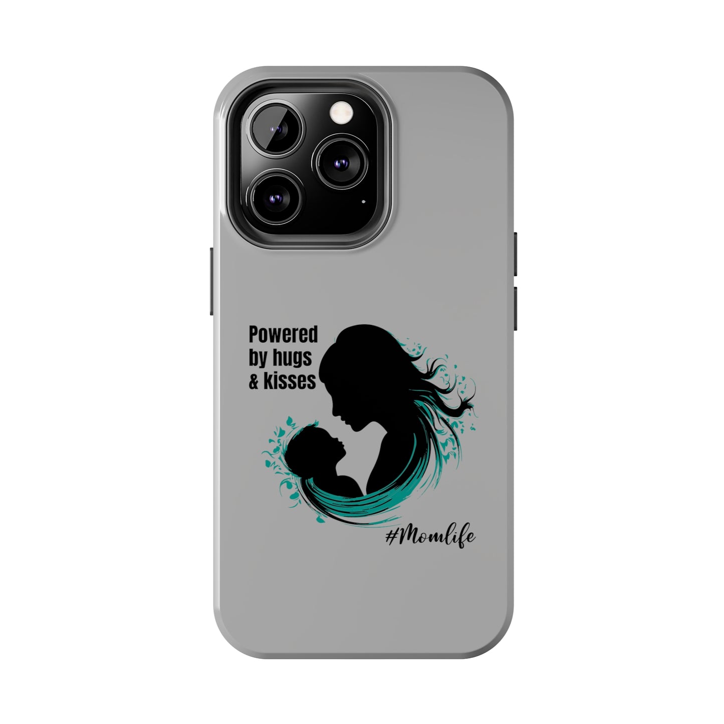 Powered By Hugs & Kisses Tough iPhone Cases | Great gift for Mom | #MomLife
