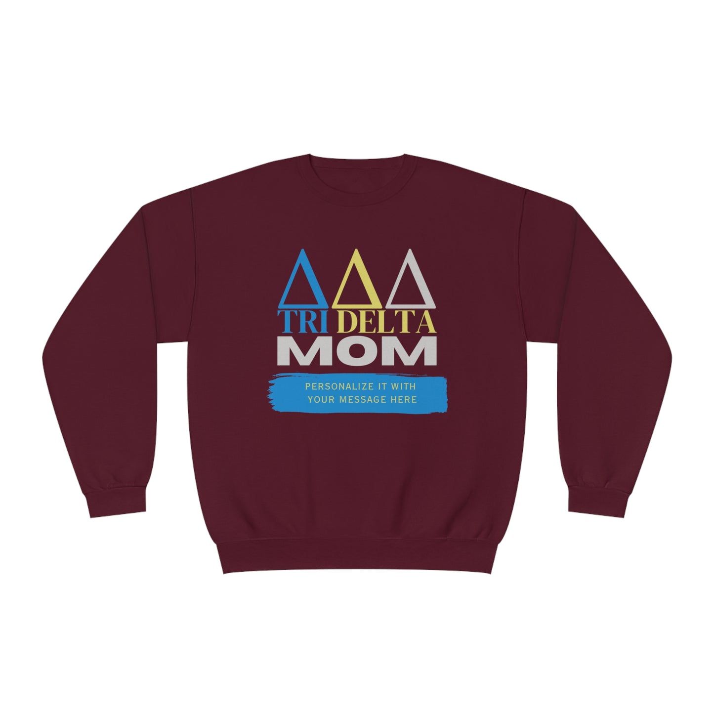 Personalizable Tri Delta Mom NuBlend® Crewneck Sweatshirt | Get your shirt customized | For sorority moms | Gifts for Mom