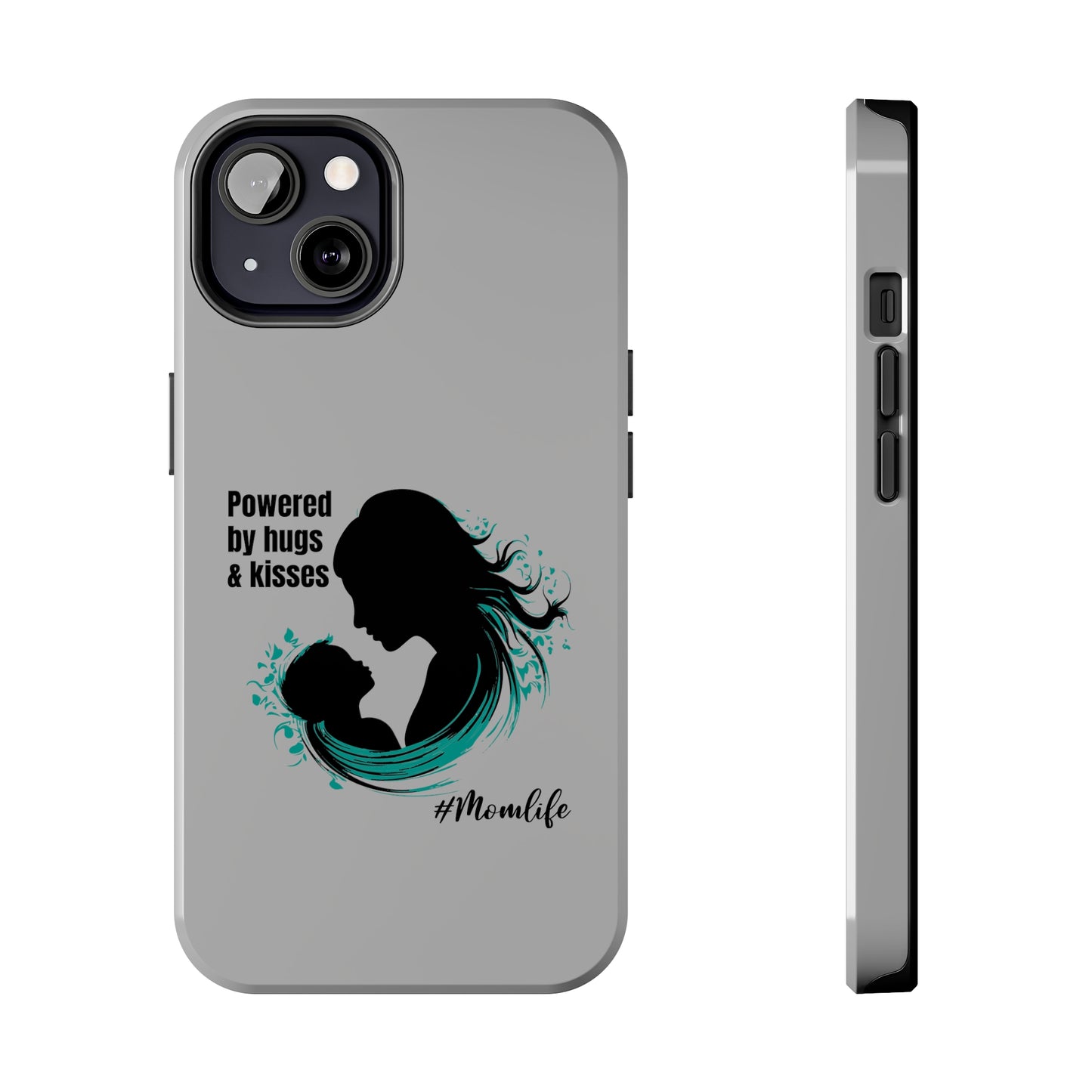 Powered By Hugs & Kisses Tough iPhone Cases | Great gift for Mom | #MomLife