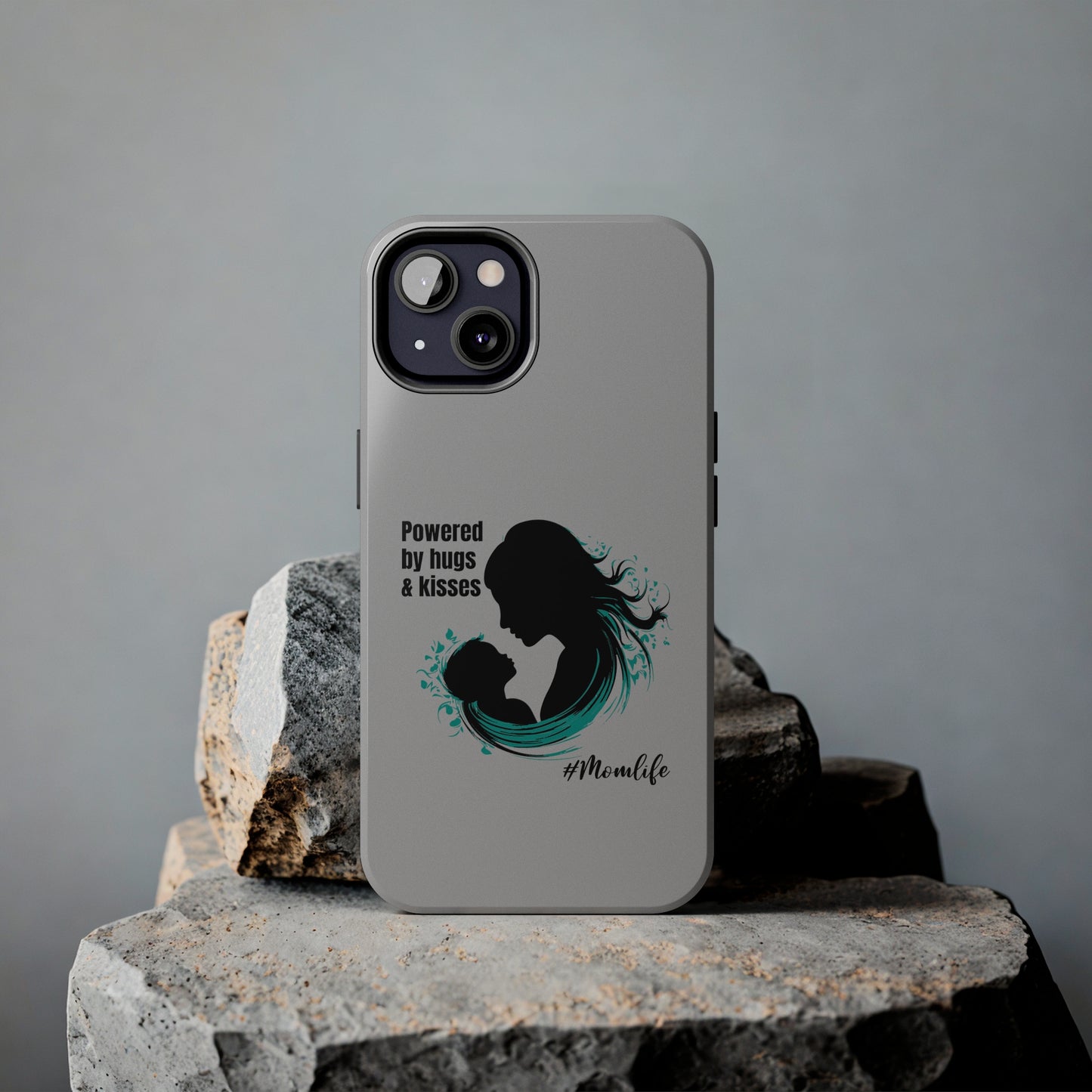 Powered By Hugs & Kisses Tough iPhone Cases | Great gift for Mom | #MomLife