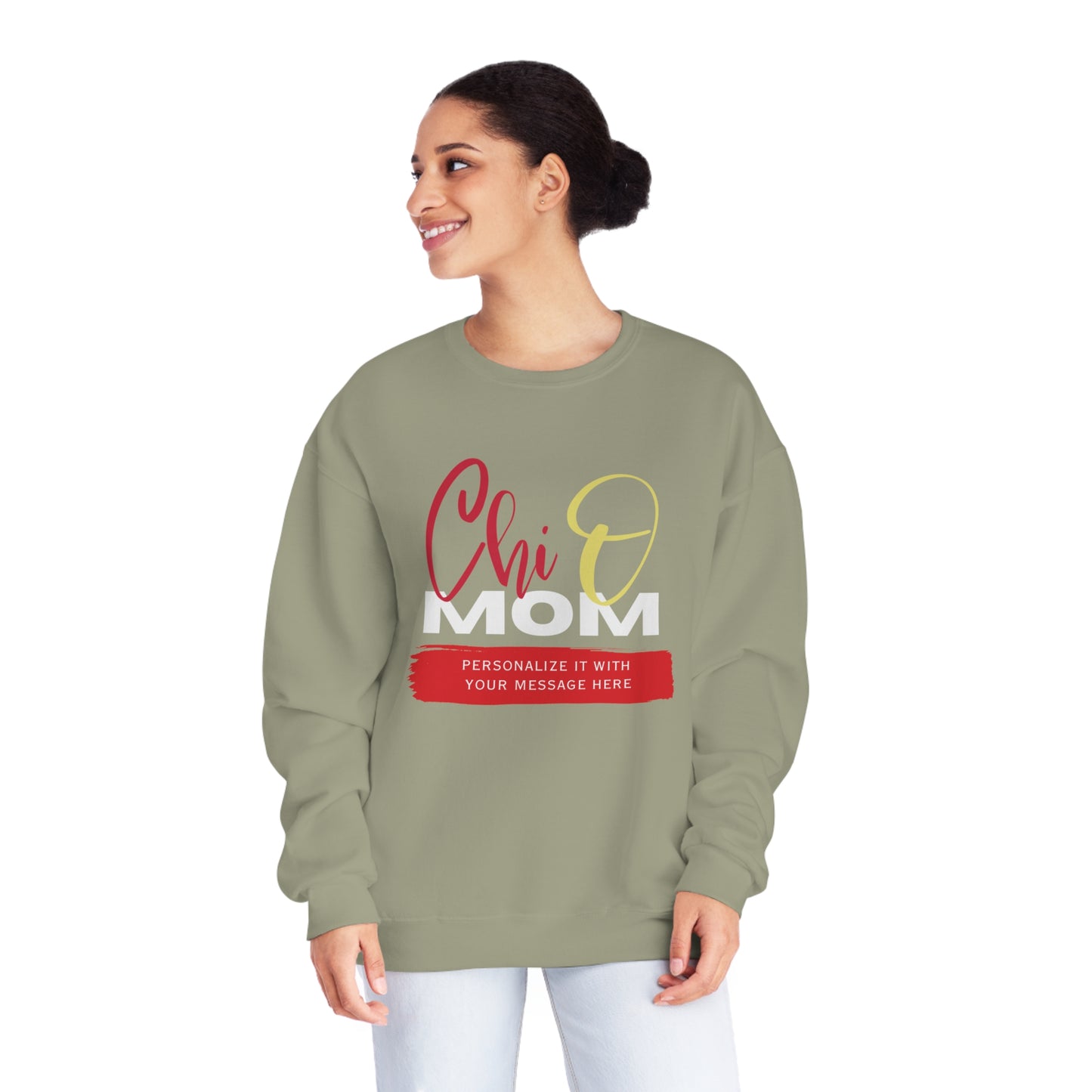 Personalizable Chi O Mom NuBlend® Crewneck Sweatshirt | Chi Omega Sorority Shirt | Write Your Own Message