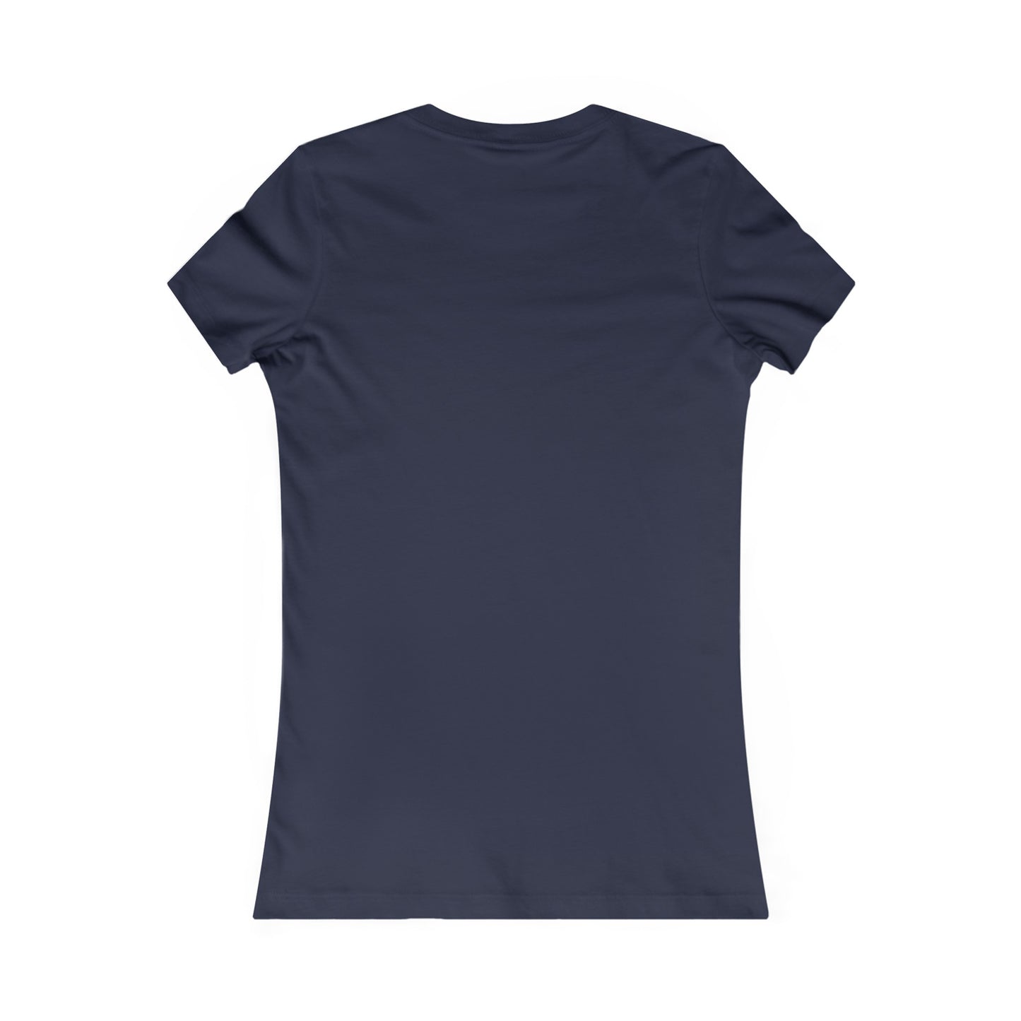 Back view of a bella+canvas 3001 navy tee