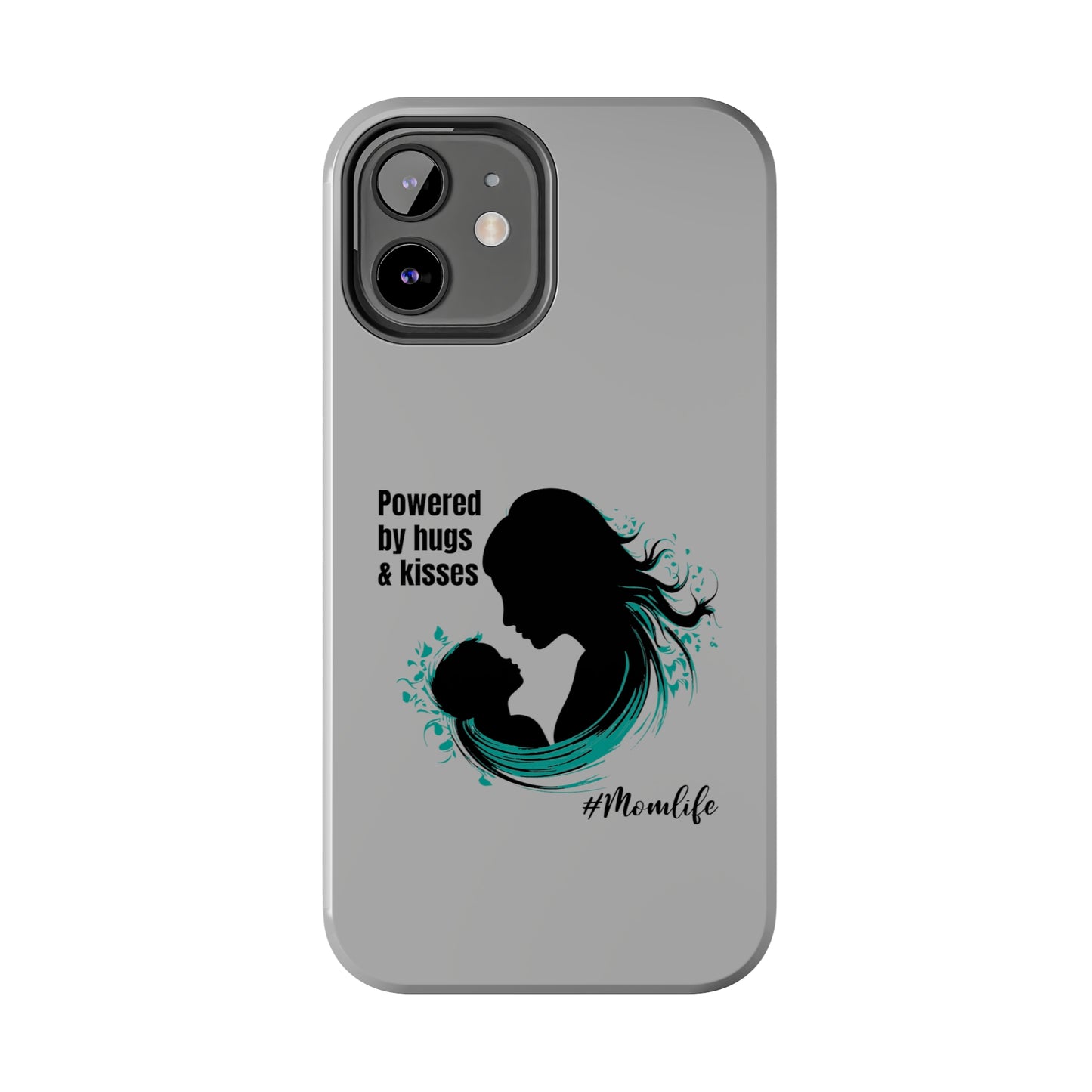 Powered By Hugs & Kisses Tough iPhone Cases | Great gift for Mom | #MomLife