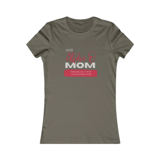 Personalizable Alpha O Mom Bella+Canvas Women's Favorite Tee | Write Your Own Message | Alpha Omicron Pi Sorority Printify