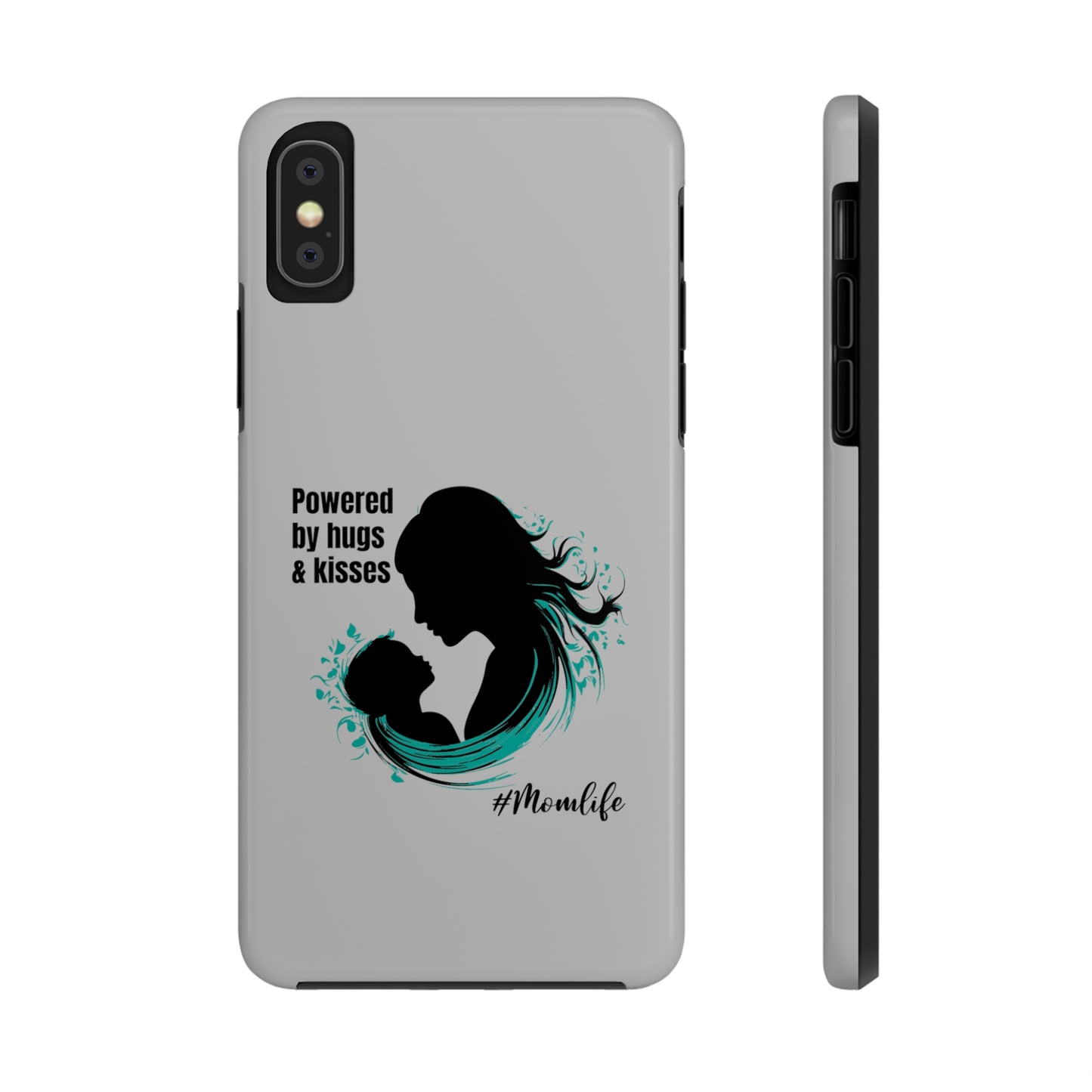 Powered By Hugs & Kisses Tough iPhone Cases | Great gift for Mom | #MomLife