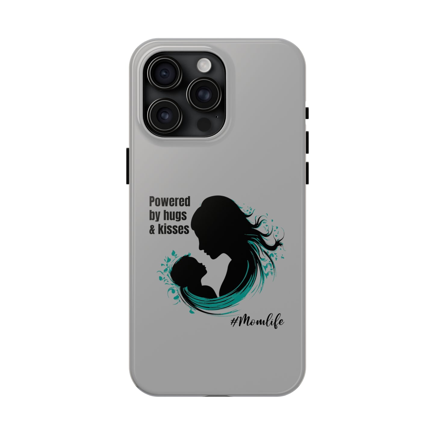 Powered By Hugs & Kisses Tough iPhone Cases | Great gift for Mom | #MomLife