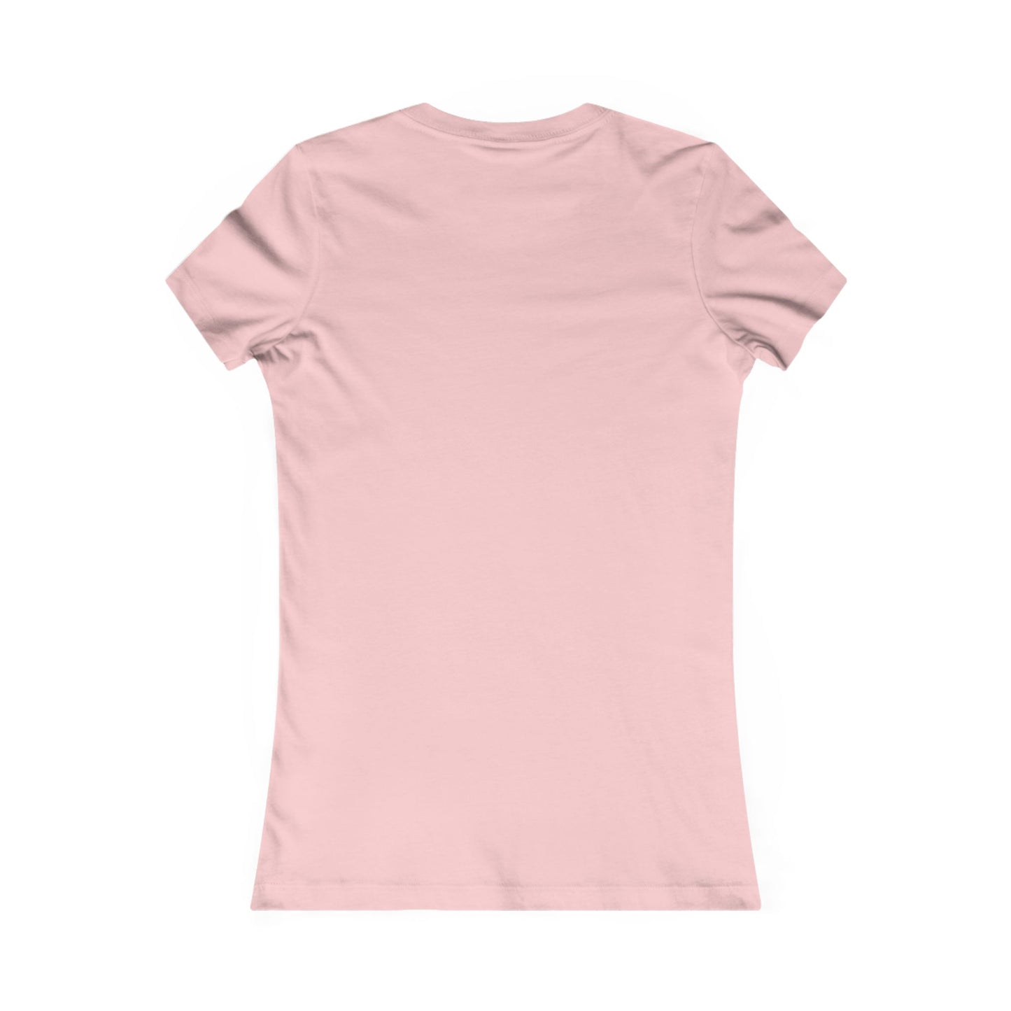 Back view of a bella+canvas 3001 pink tee