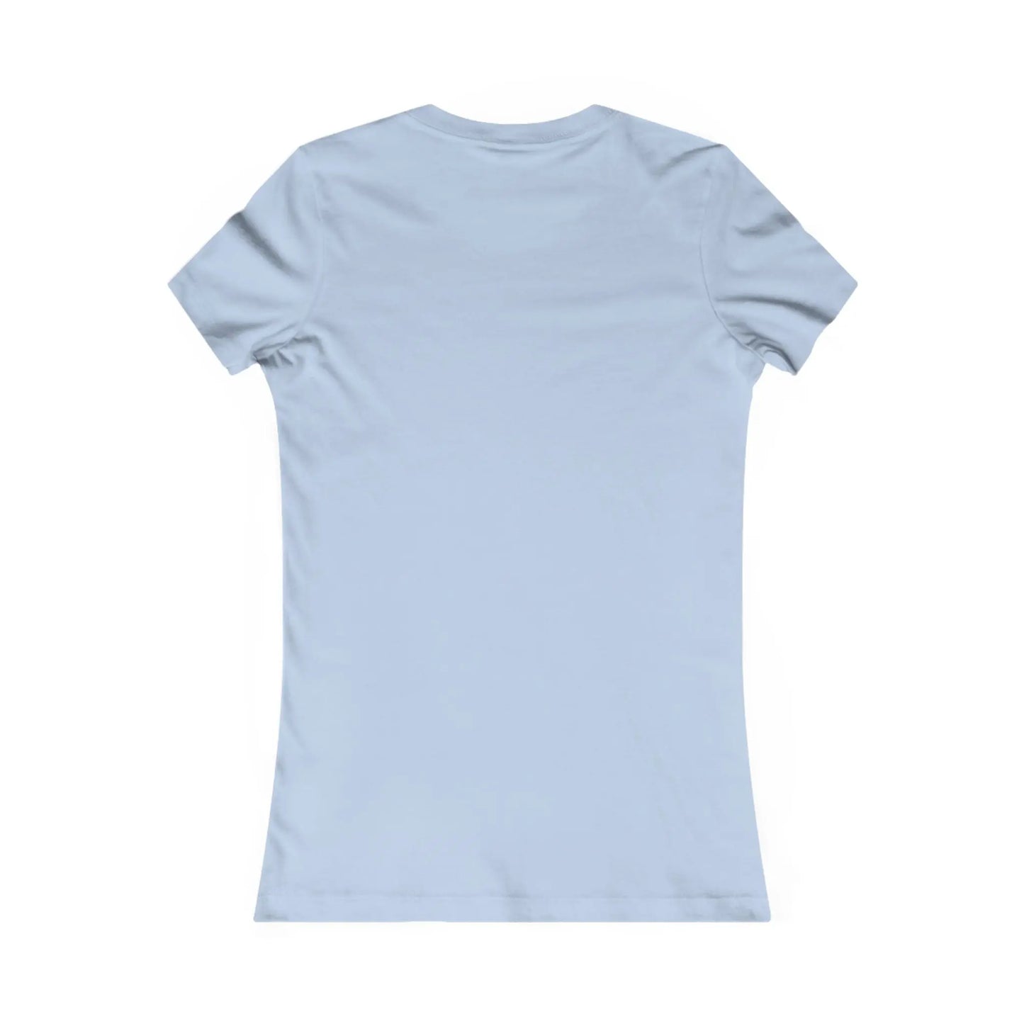 Back view of a bella+canvas 3001 baby blue tee