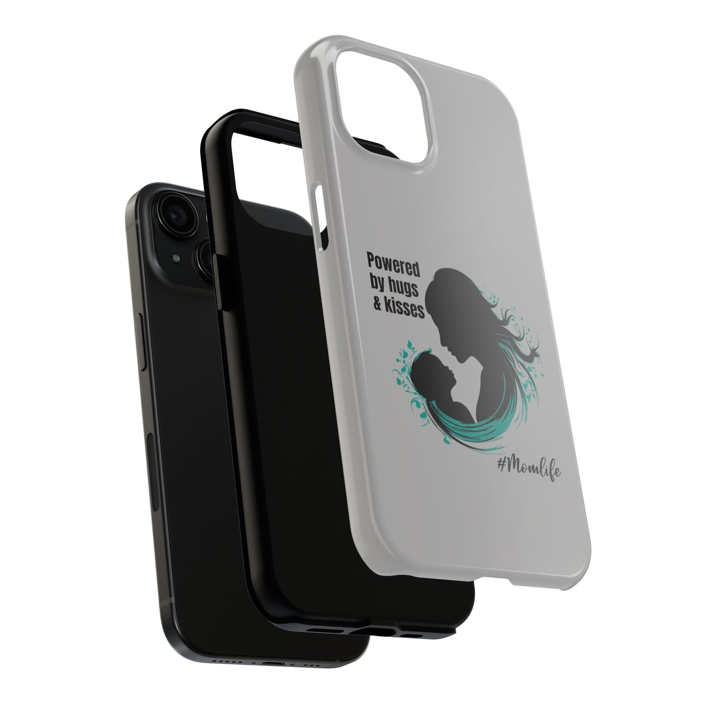 Powered By Hugs & Kisses Tough iPhone Cases | Great gift for Mom | #MomLife