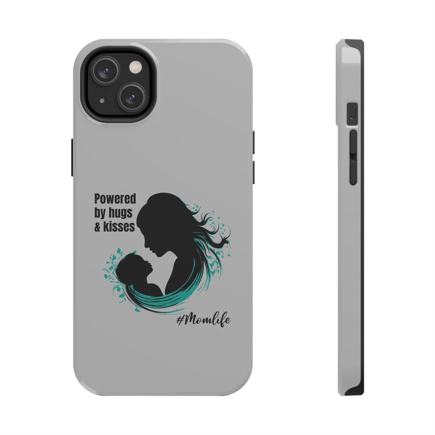 Powered By Hugs & Kisses Tough iPhone Cases | Great gift for Mom | #MomLife