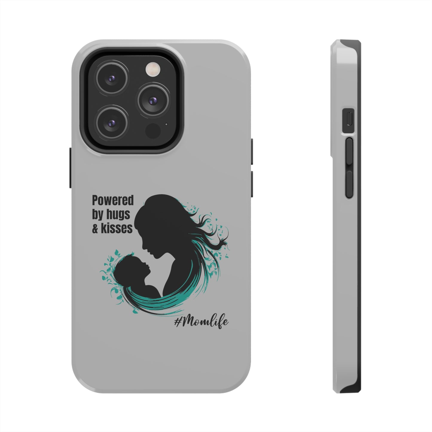 Powered By Hugs & Kisses Tough iPhone Cases | Great gift for Mom | #MomLife