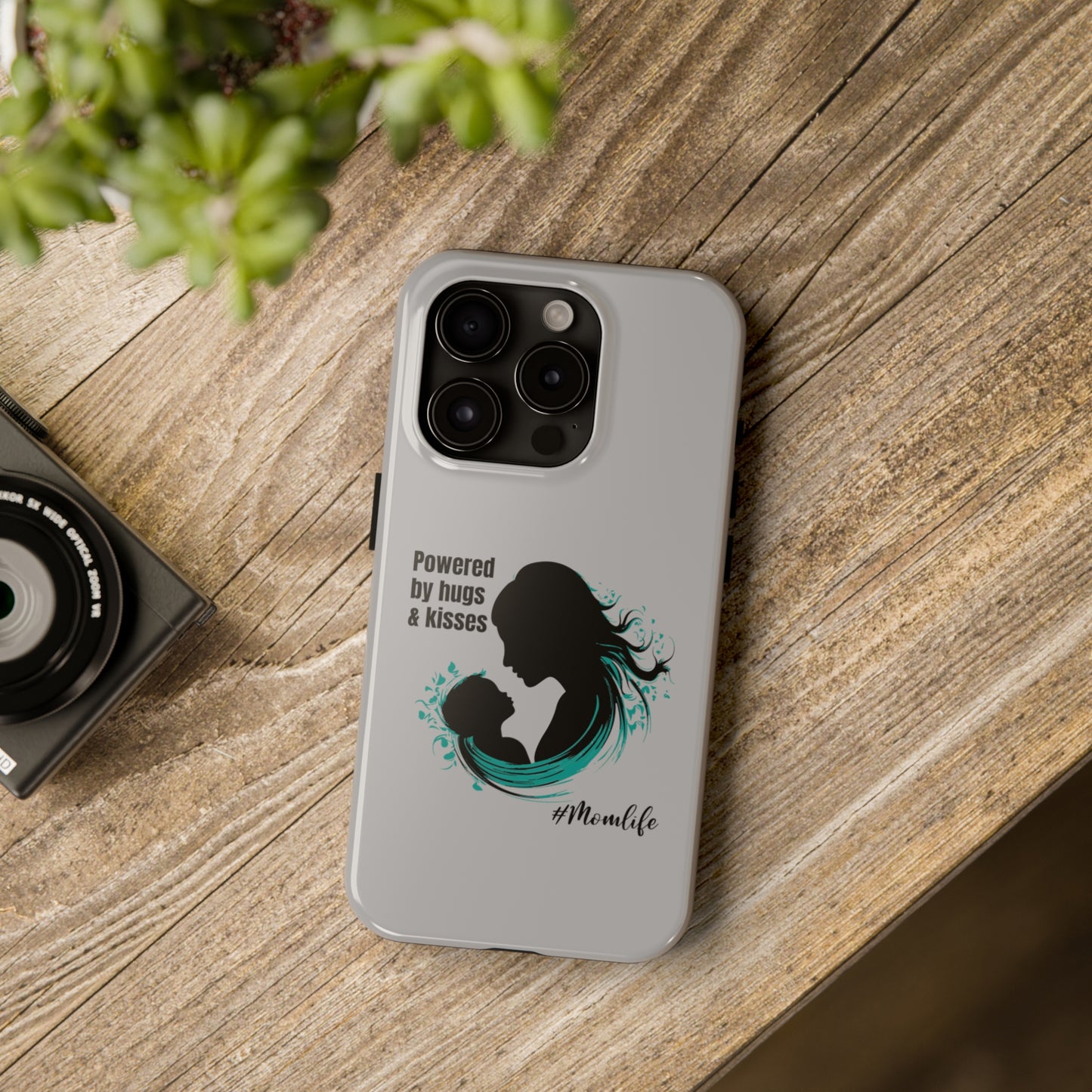 Powered By Hugs & Kisses Tough iPhone Cases | Great gift for Mom | #MomLife