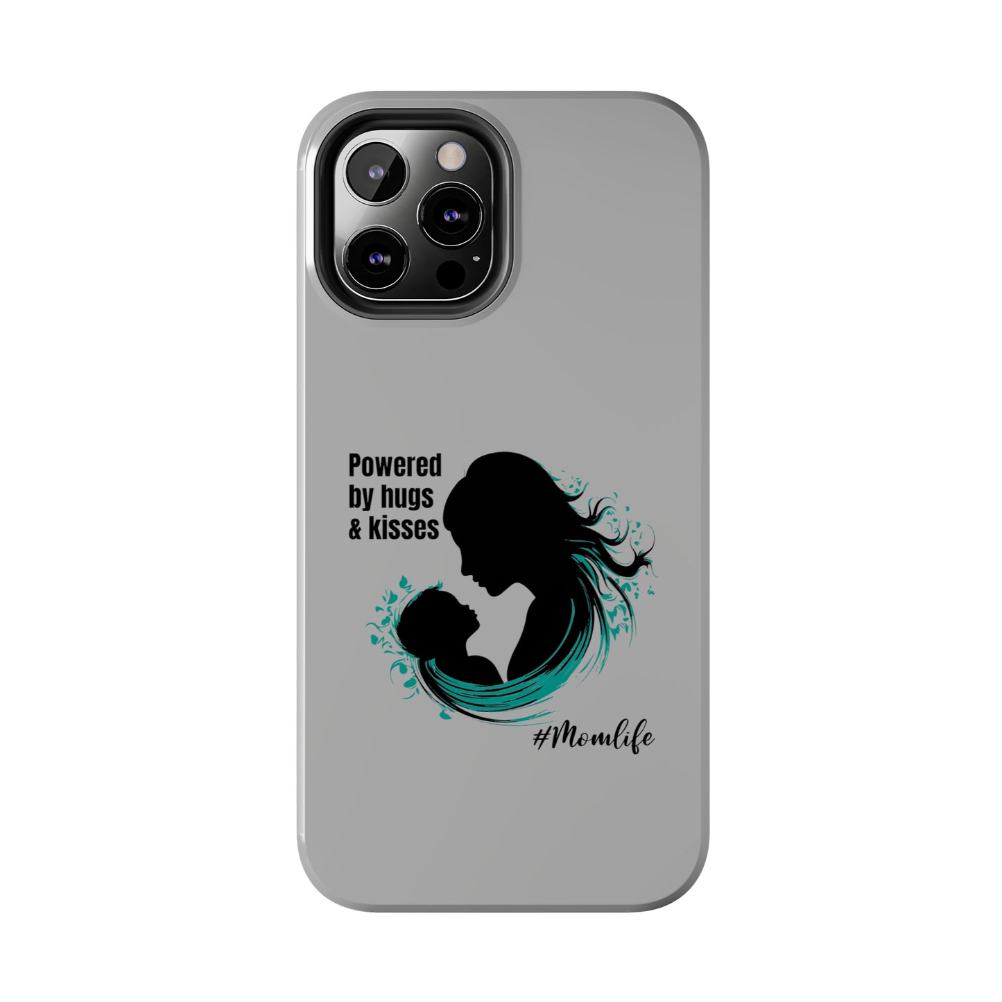 Powered By Hugs & Kisses Tough iPhone Cases | Great gift for Mom | #MomLife