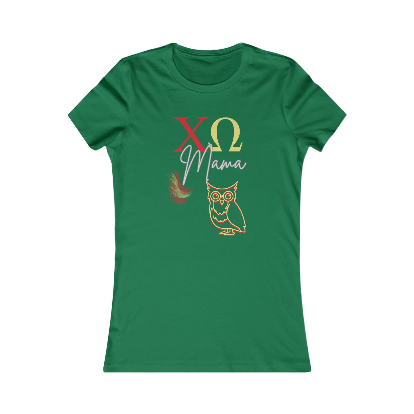 Chi Omega Mama Owl Shirt For Sorority Sister Moms | Bella+Canvas Women's Favorite Tee | Gifts for Moms