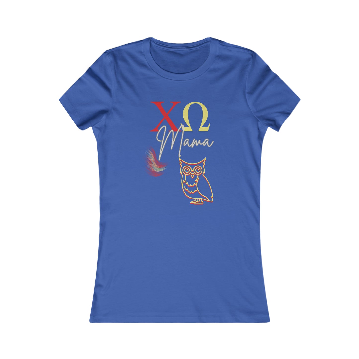 Chi Omega Mama Owl Shirt For Sorority Sister Moms | Bella+Canvas Women's Favorite Tee | Gifts for Moms
