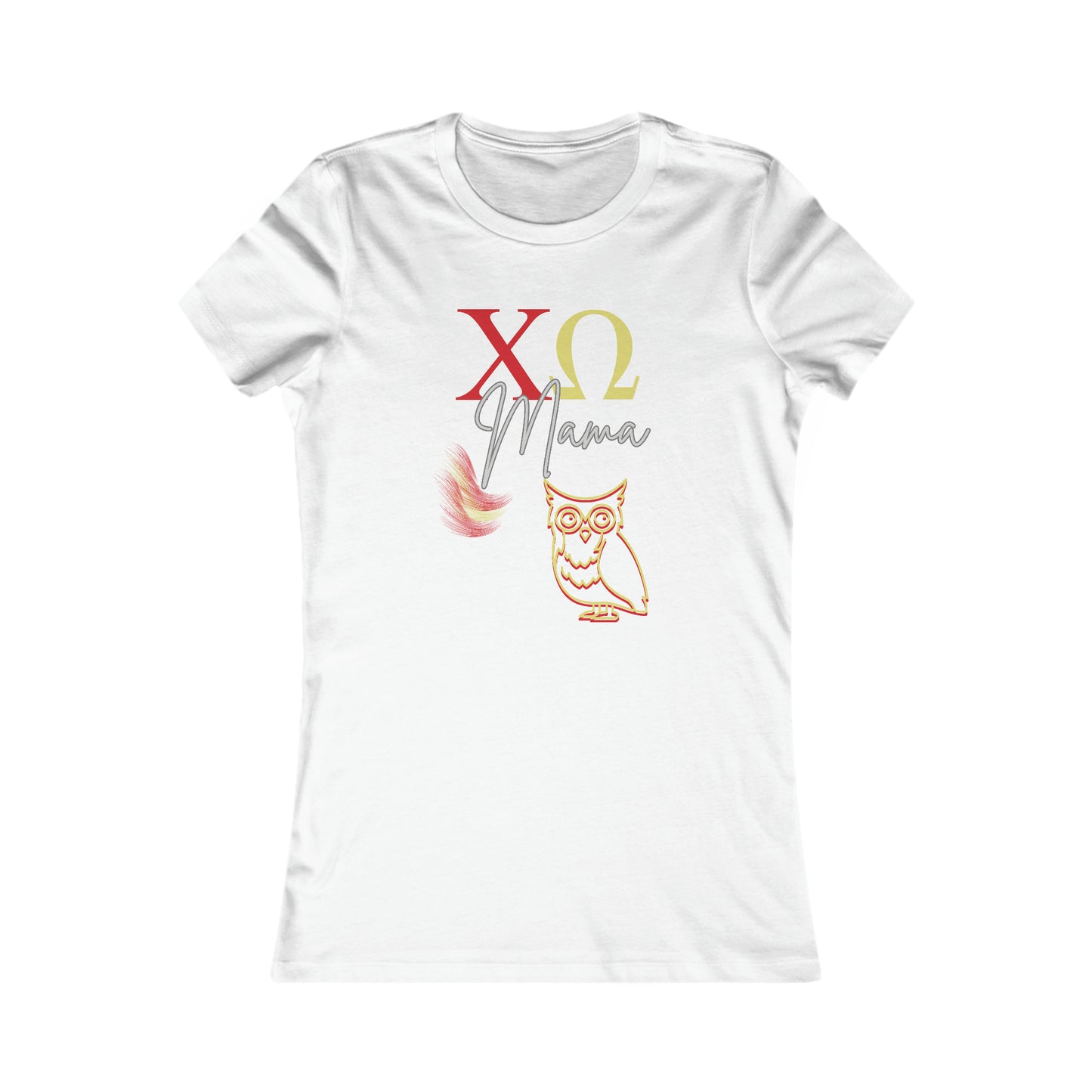 Chi Omega Mama Owl Shirt For Sorority Sister Moms | Bella+Canvas Women's Favorite Tee | Gifts for Moms