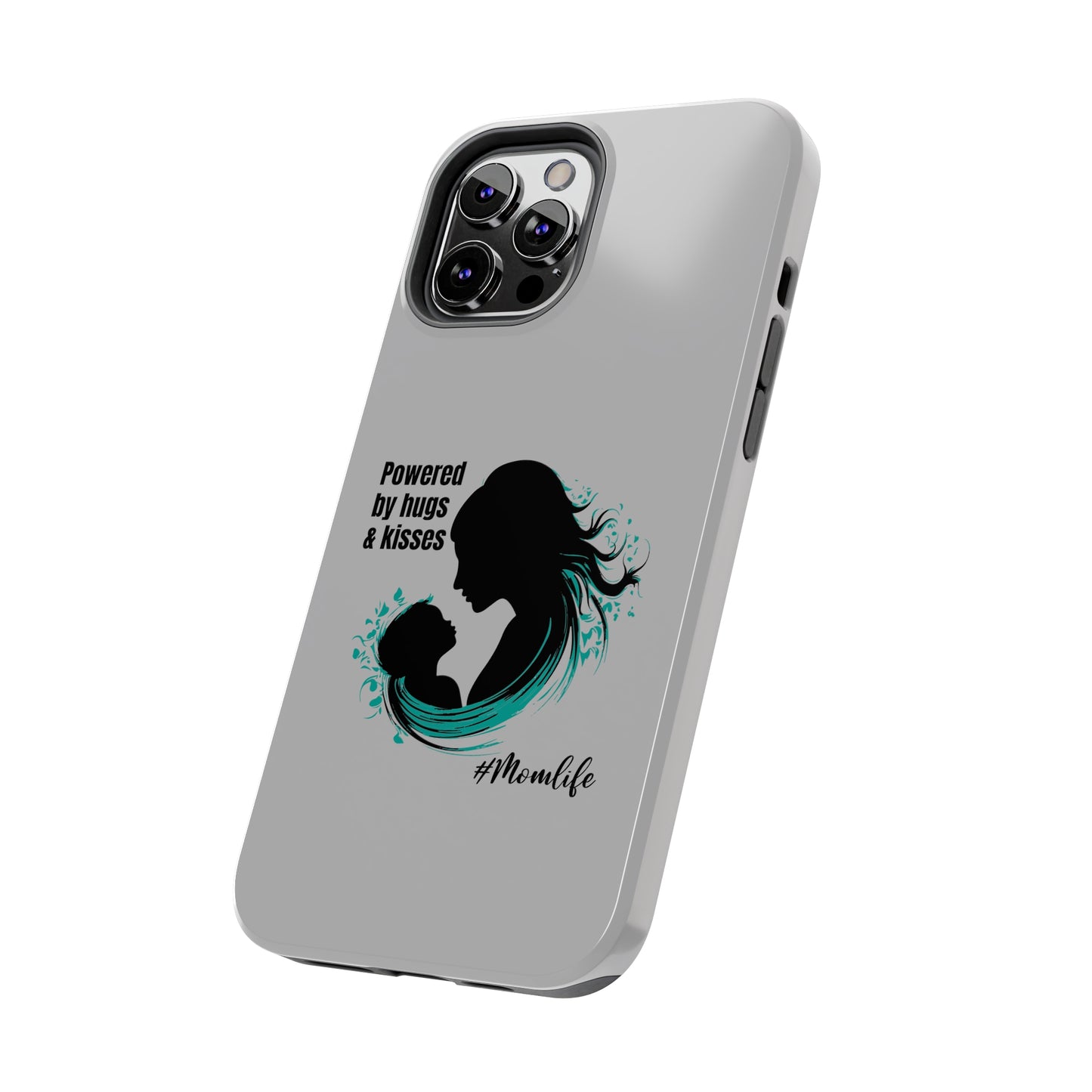 Powered By Hugs & Kisses Tough iPhone Cases | Great gift for Mom | #MomLife