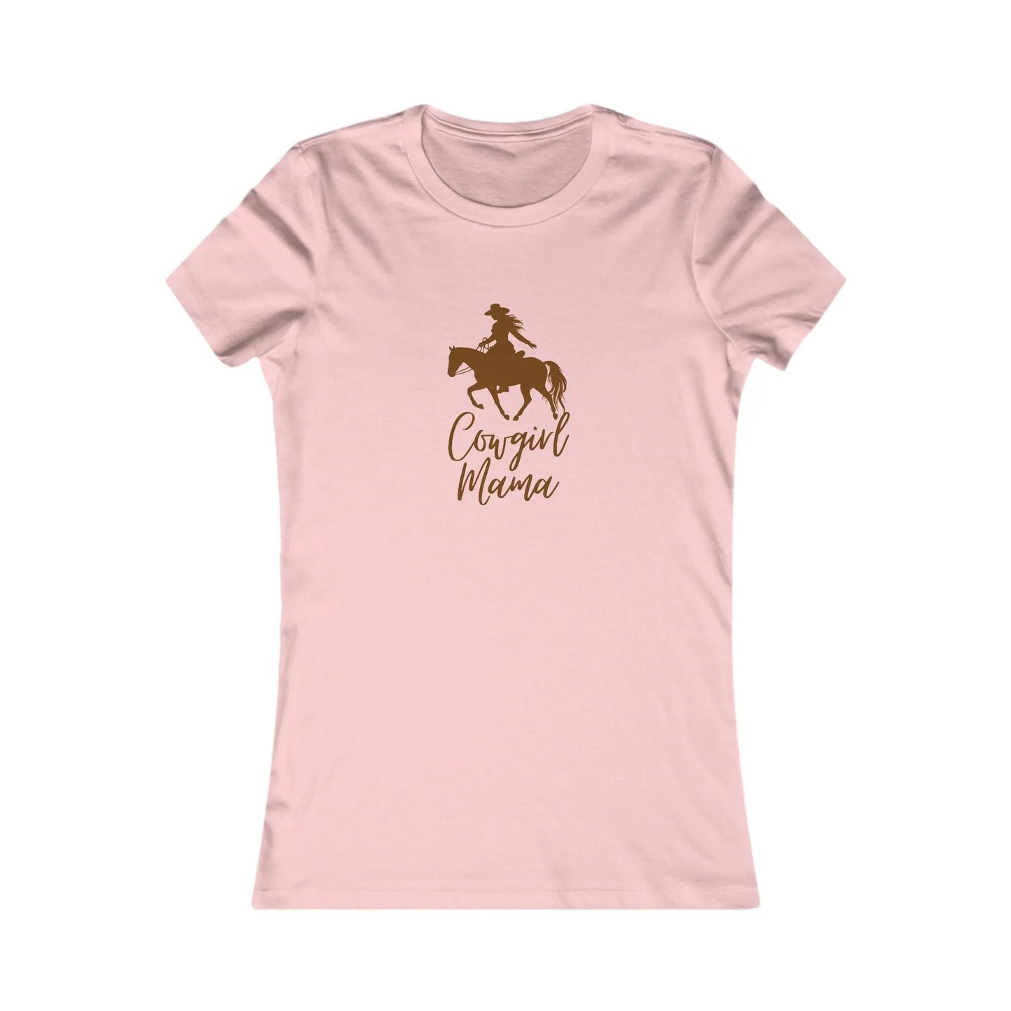 Cowgirl Mama pink T-shirt, from the Gifts For Mom store. The shirt set against a plain white background.