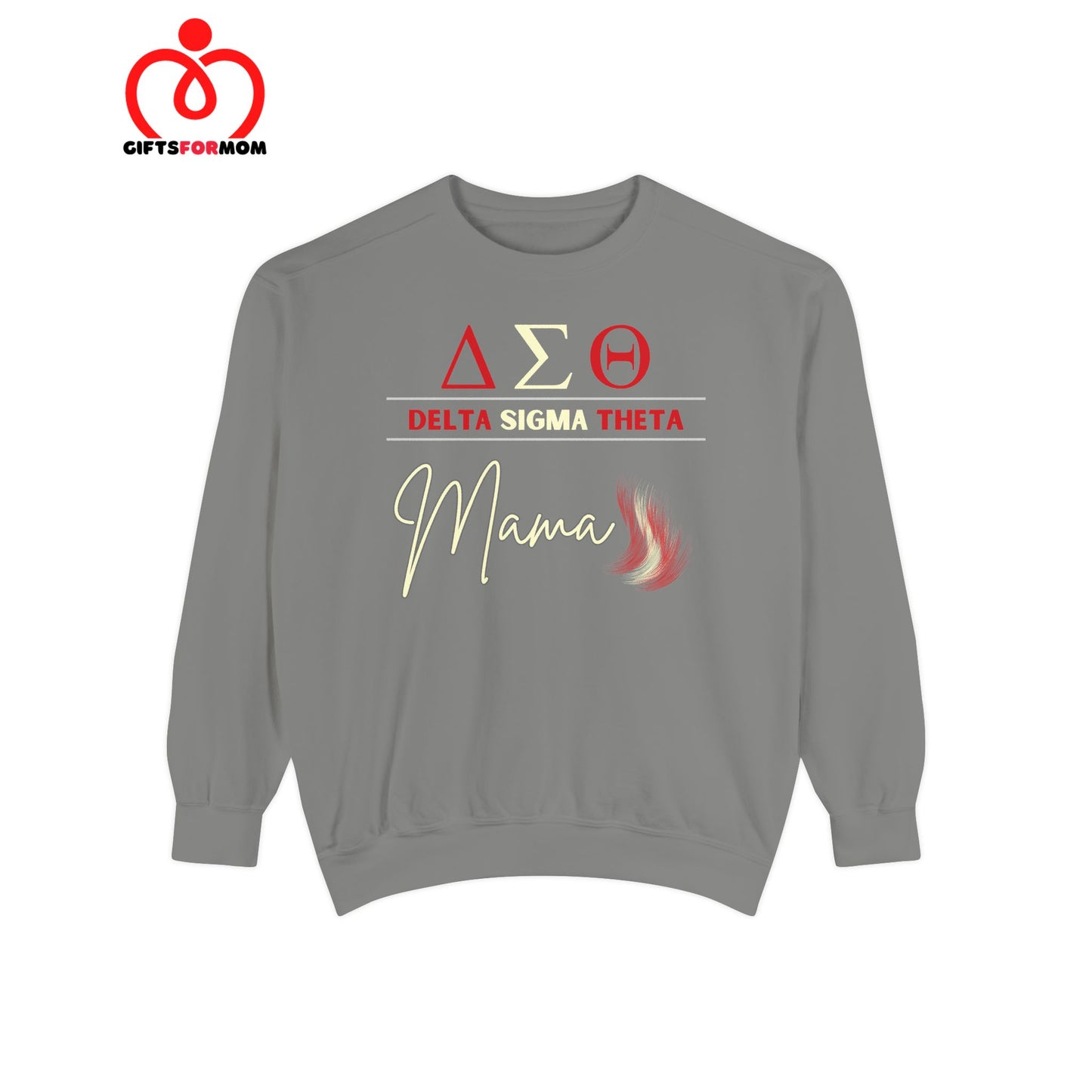 A grey Delta Sigma Theta sorority sweatshirt from the Gifts For Mom store.