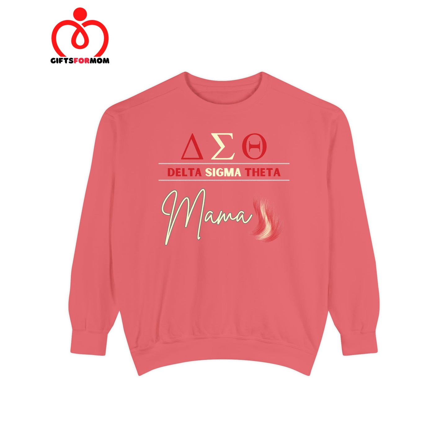A watermelon Delta Sigma Theta sorority sweatshirt from the Gifts For Mom store.