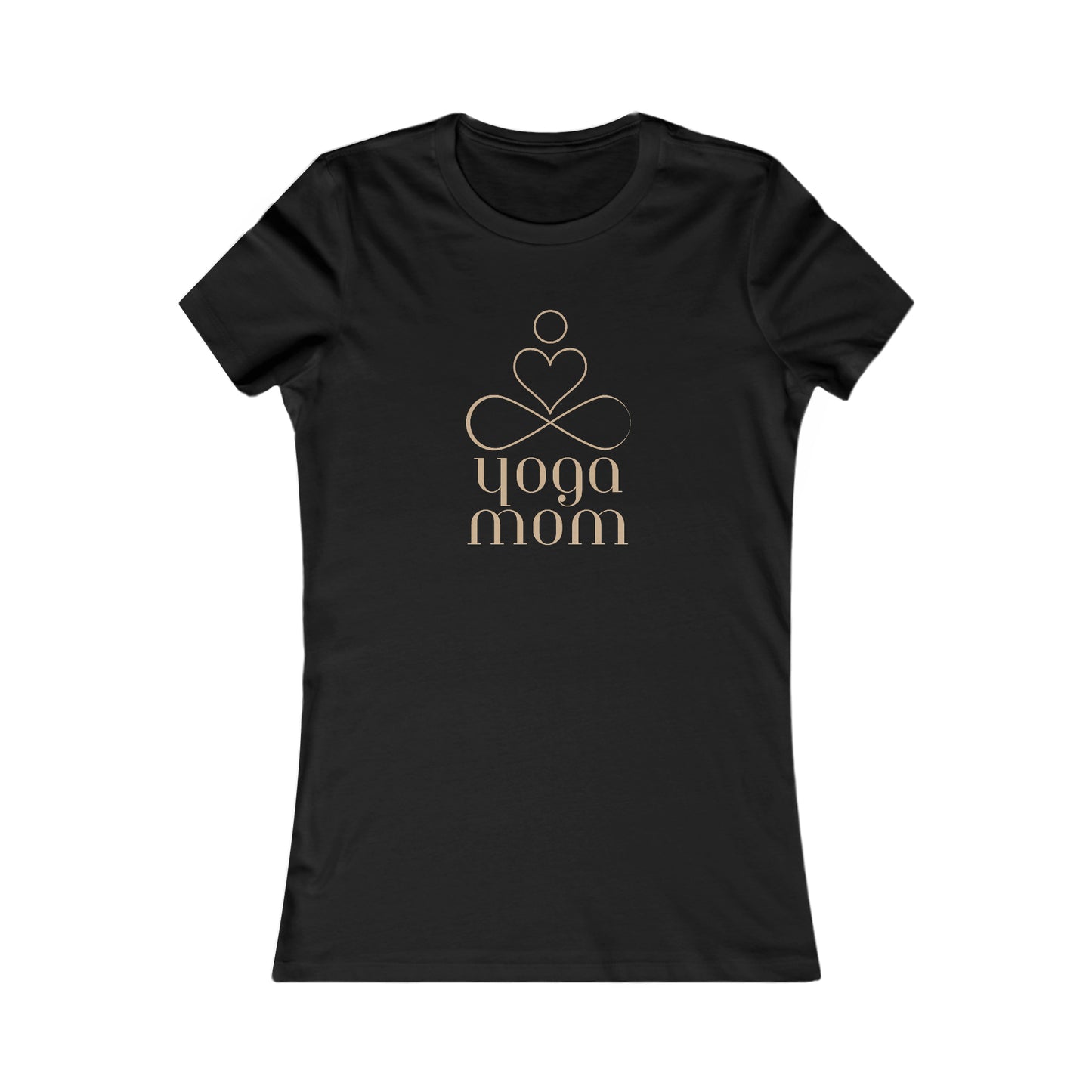 Celebrate mom with this black T-shirt featuring a gold design of a stylized person sitting cross-legged, heart shape above, and the text yoga mom below. Available at the Gifts For Mom store, its a perfect blend of style and sentiment for any yoga-loving mom.