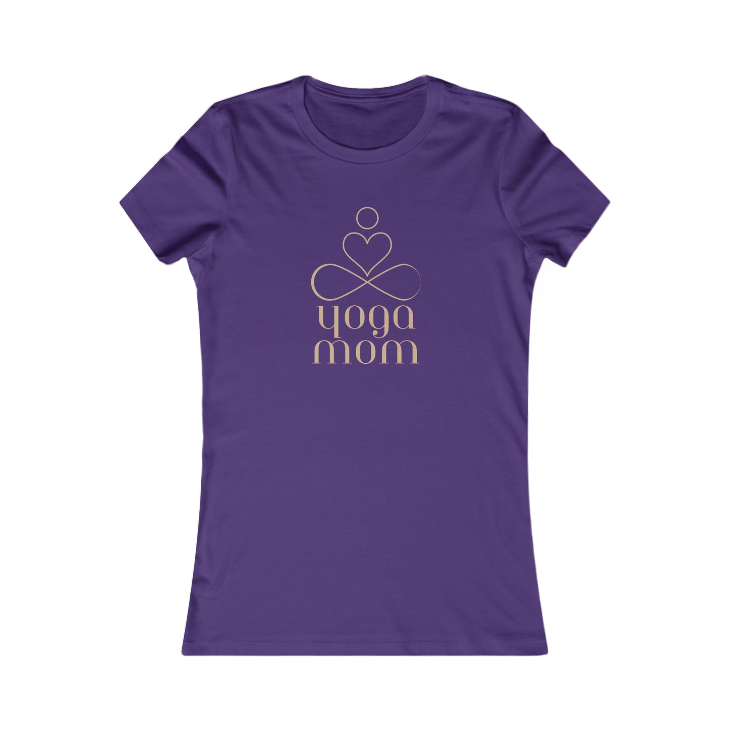 Celebrate mom with this purple T-shirt featuring a gold design of a stylized person sitting cross-legged, heart shape above, and the text yoga mom below. Available at the Gifts For Mom store, its a perfect blend of style and sentiment for any yoga-loving mom.