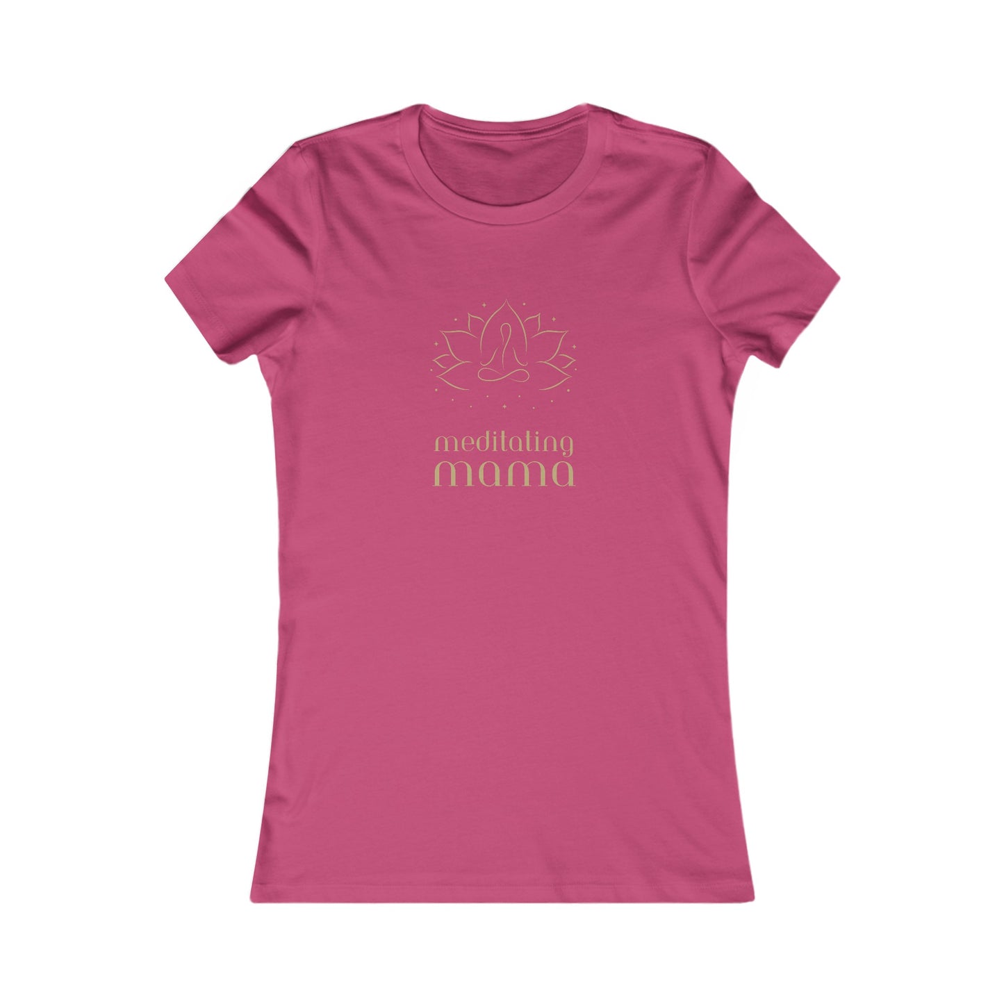 This berry t-shirt from the Gifts for Mom store features a simple lotus flower design and the text meditating mama in gold. Perfectly centered on the chest, its an ideal piece for showing off her love of yoga.