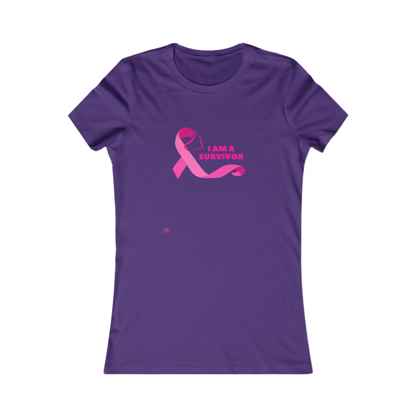 Discover our purple t-shirt featuring a pink breast cancer awareness ribbon and the bold text I AM A SURVIVOR. Perfect for showing support, available at the Gifts For Mom store.