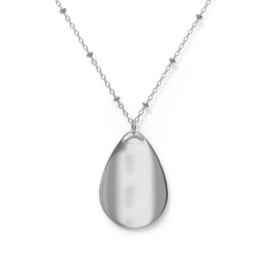 Back view of a delicate silver necklace from the Gifts for Mom store showcases a teardrop-shaped pendant with a purple background. It features a simple line drawing of a person meditating, and the words meditating mama beneath it, perfect for the love of meditation.