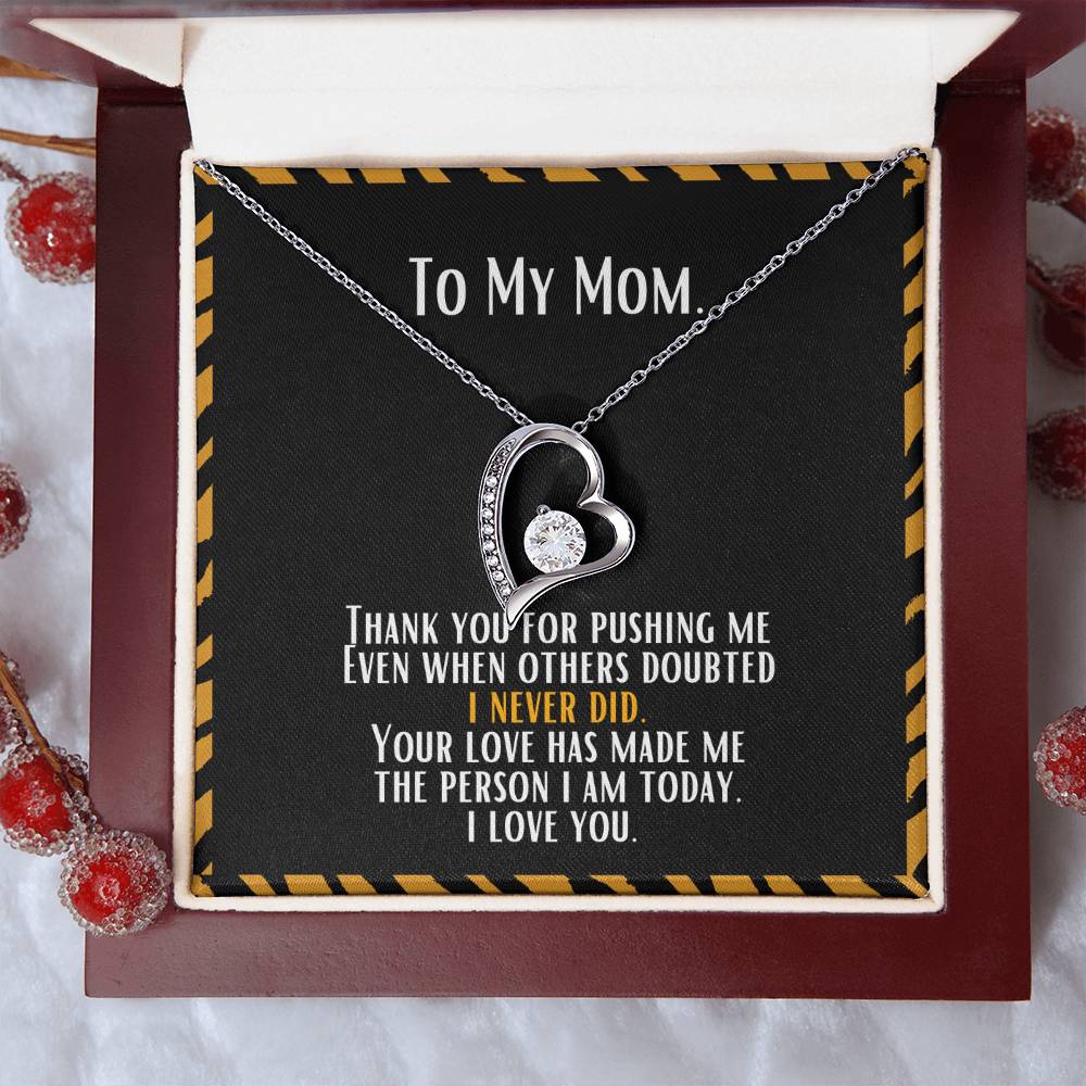Heart and Stone Pendant For the "Tiger" Mom | Forever Love Necklace | Gratitude Message | Gifts For Mom