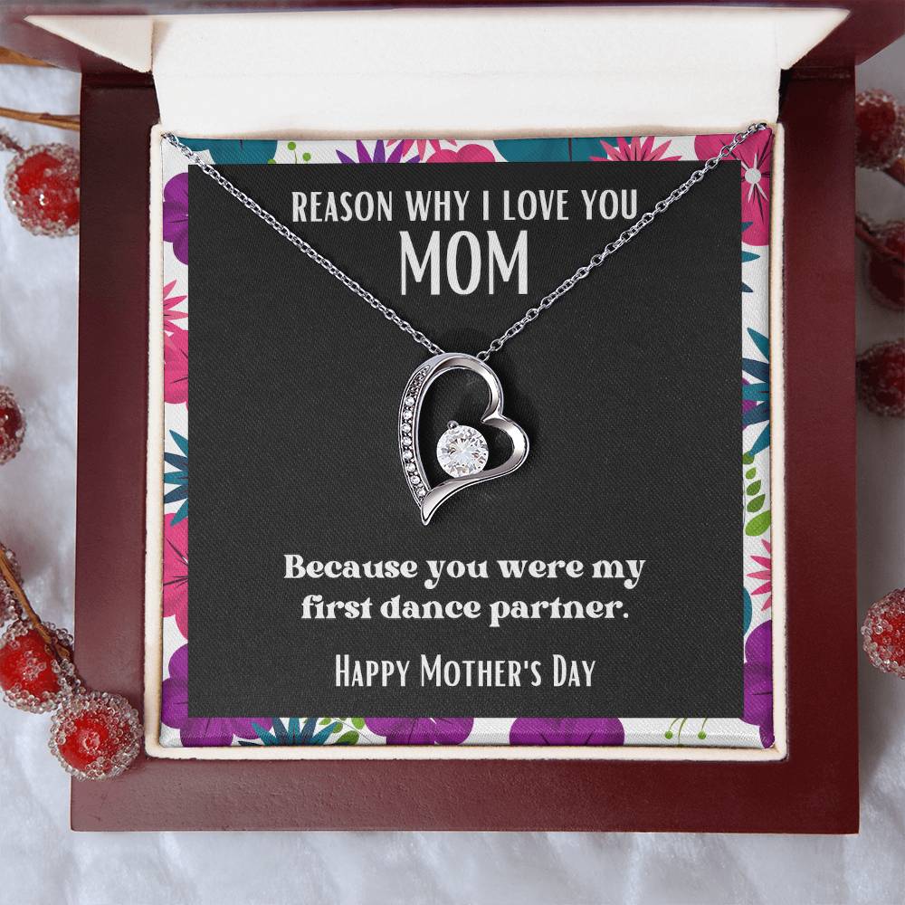 Heart and Stone Pendant Reasons I Love My Mother #11 | Positive messages with Made to Order Jewelry | First dance partner